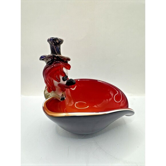 Murano Style Glass Clown Candy Dish/Ashtray, Italy in MINT Condition - Picture 6 of 9